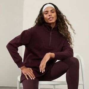 ATHLETA 1/2 Zip Cozy Karma Sweatshirt SIZE XS Spiced Cabernet NEW w/Tags